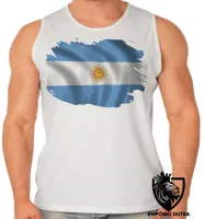 Camiseta Regata adulto ou infantil bandeira Argentina america do sul - Foto 2