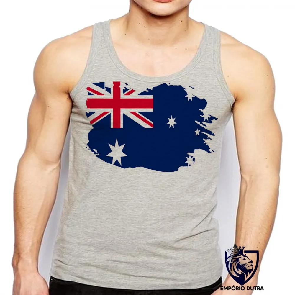 Camiseta Regata adulto ou infantil bandeira Austrália oceania Imagem