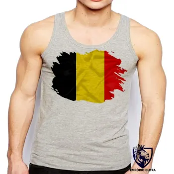 Camiseta Regata adulto ou infantil bandeira Bélgica europa