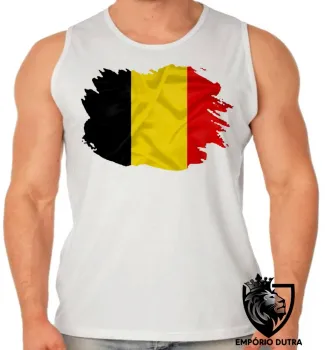 Camiseta Regata adulto ou infantil bandeira Bélgica europa - Foto 2