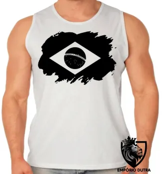 Camiseta Regata adulto ou infantil bandeira brasil black preta - Foto 2