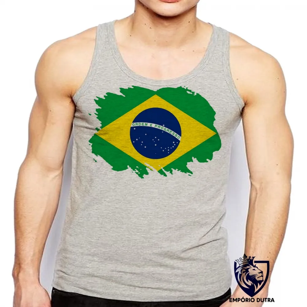 Camiseta Regata adulto ou infantil bandeira brasil brasileiro