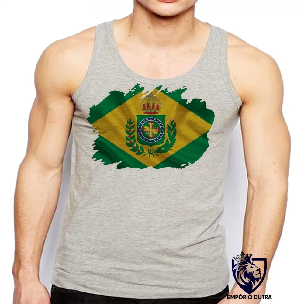 Camiseta Regata adulto ou infantil bandeira Brasil imperial monarquia