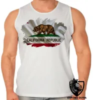 Camiseta Regata adulto ou infantil bandeira California estados unidos - Foto 2