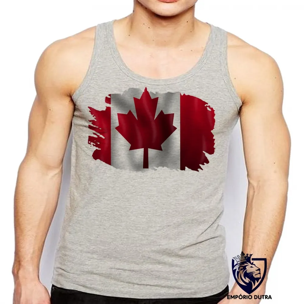 Camiseta Regata adulto ou infantil bandeira Canadá america norte Imagem