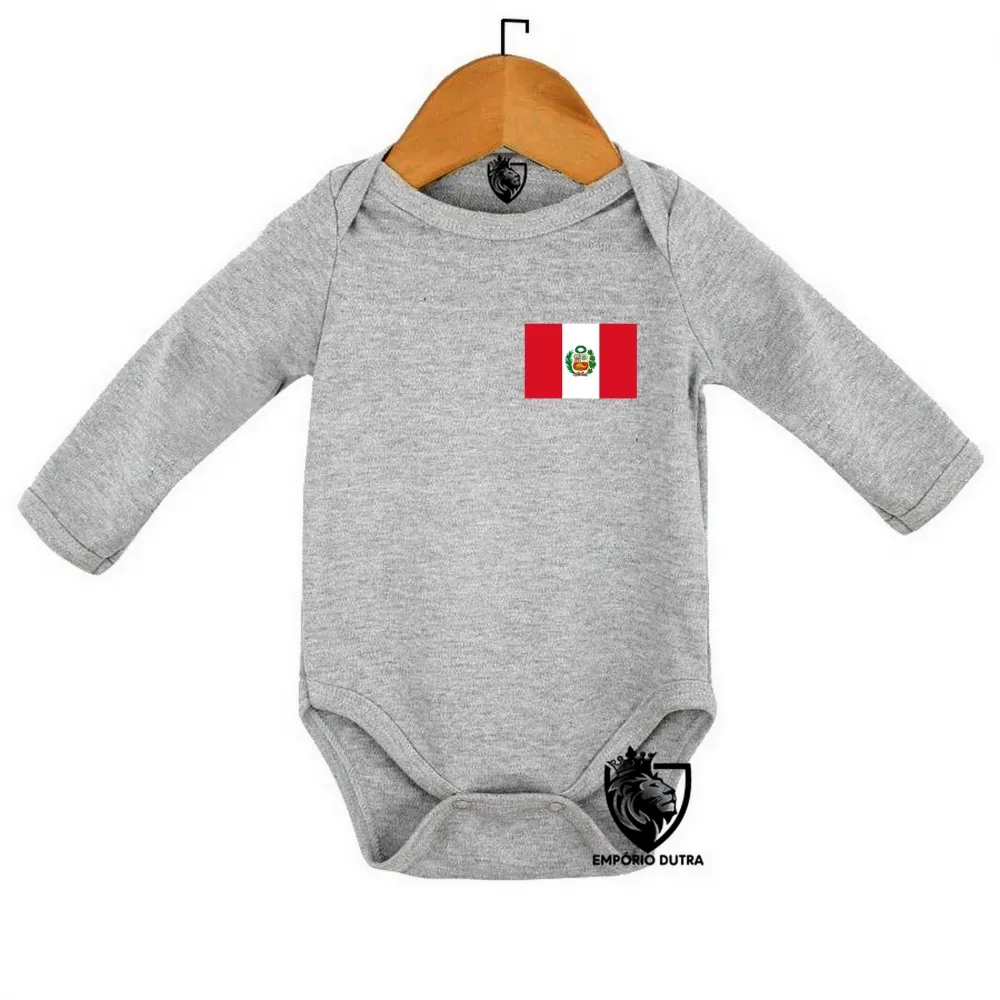 Body Bebê Infantil bandeira Peru america latina