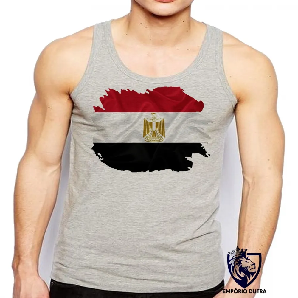 Camiseta Regata adulto ou infantil bandeira Egito continente africa