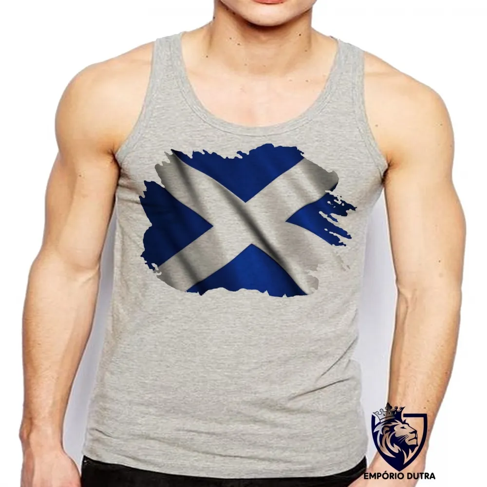 Camiseta Regata adulto ou infantil bandeira Escócia reino unido
