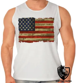 Camiseta Regata adulto ou infantil bandeira Estados unidos antiga - Foto 2