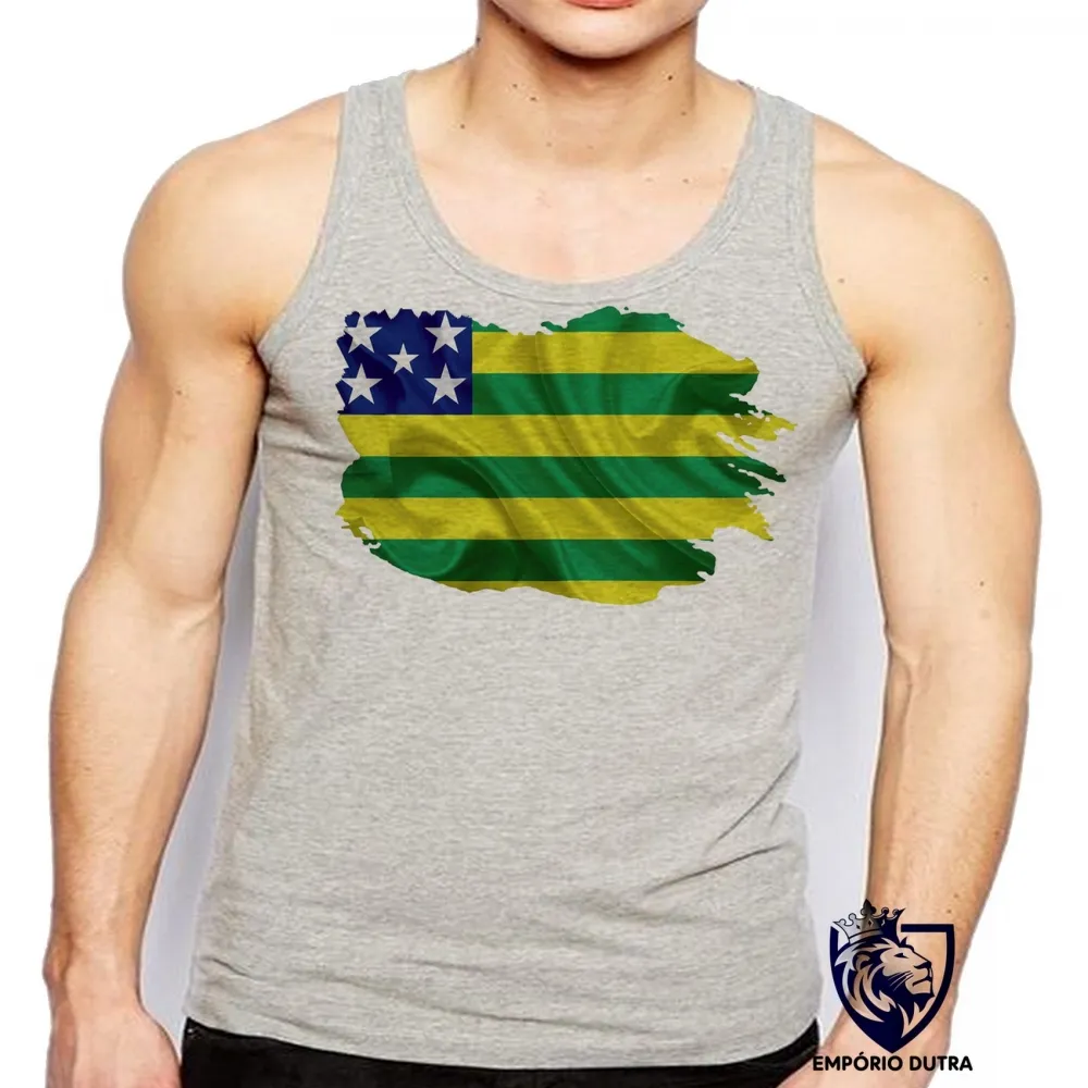 Camiseta Regata adulto ou infantil bandeira Goiás