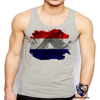 Camiseta Regata adulto ou infantil bandeira Holanda netherlands