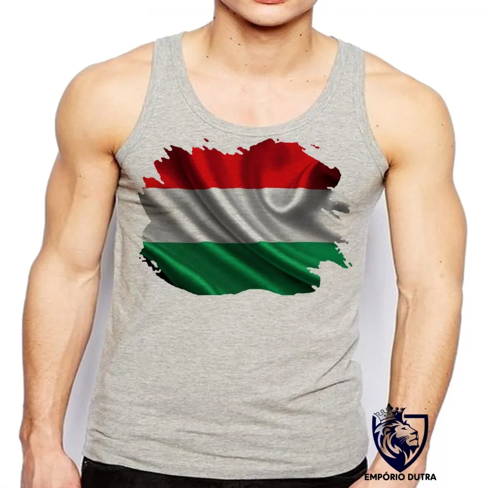 Camiseta Regata adulto ou infantil bandeira Hungria europa Imagem
