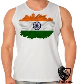 Camiseta Regata adulto ou infantil bandeira Índia indiano - Foto 2