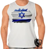Camiseta Regata adulto ou infantil bandeira Israel Oriente Médio - Foto 2