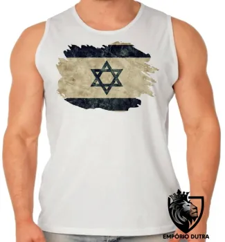 Camiseta Regata adulto ou infantil bandeira Israel pergaminho - Foto 2