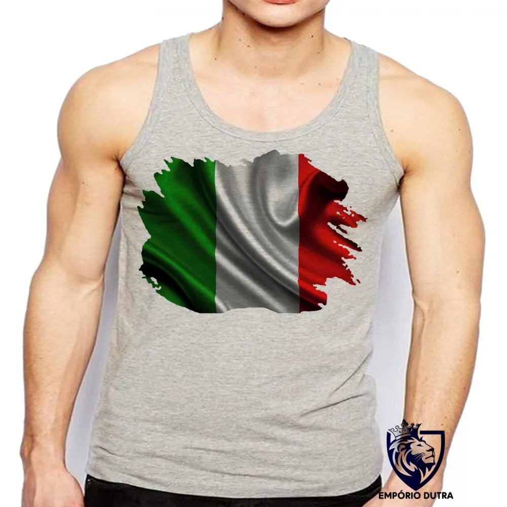 Camiseta Regata adulto ou infantil bandeira Itália italiano europa Imagem