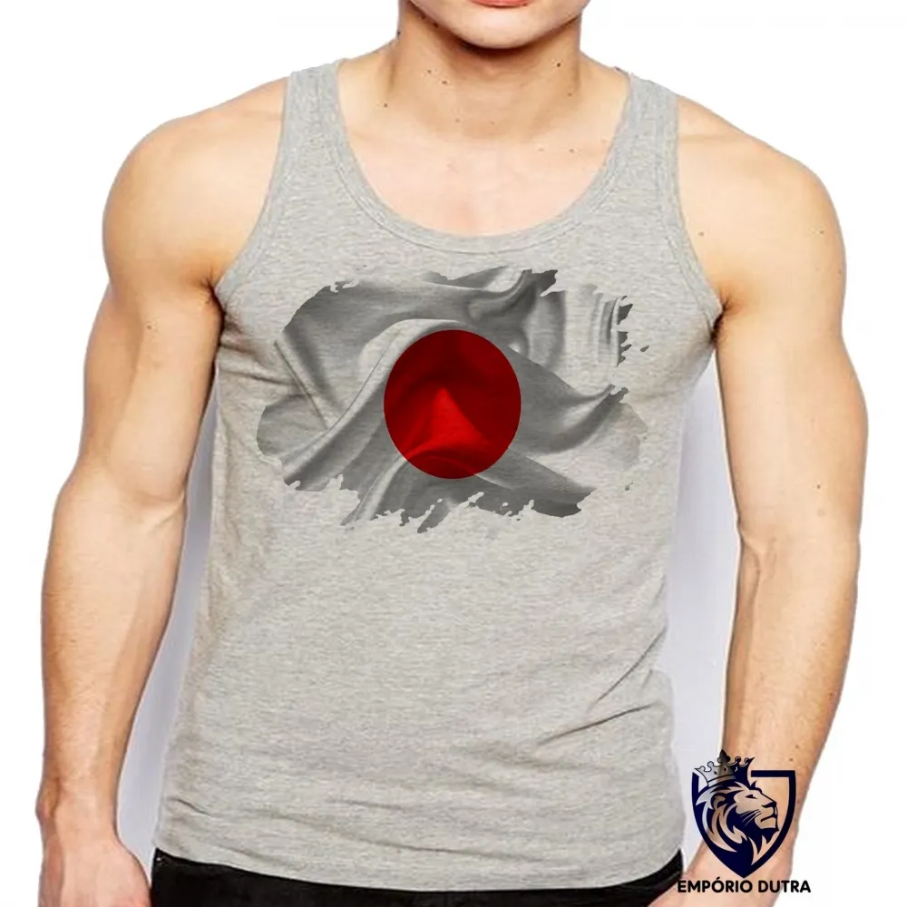 Camiseta Regata adulto ou infantil bandeira Japão oriental Imagem