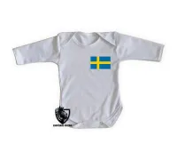 Body Bebê Infantil bandeira Suécia europa - Foto 2