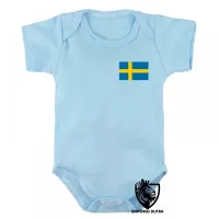 Body Bebê Infantil bandeira Suécia europa - Foto 3