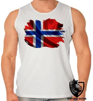 Camiseta Regata adulto ou infantil bandeira Noruega escandinavo - Foto 2