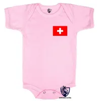 Body Bebê Infantil bandeira Suíça europa pais - Foto 4