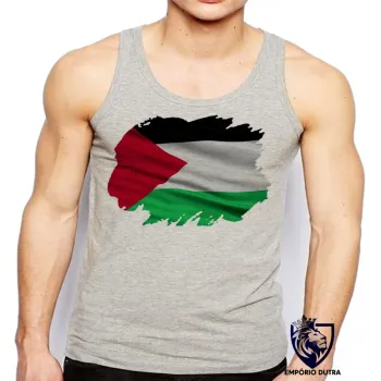 Camiseta Regata adulto ou infantil bandeira Palestina