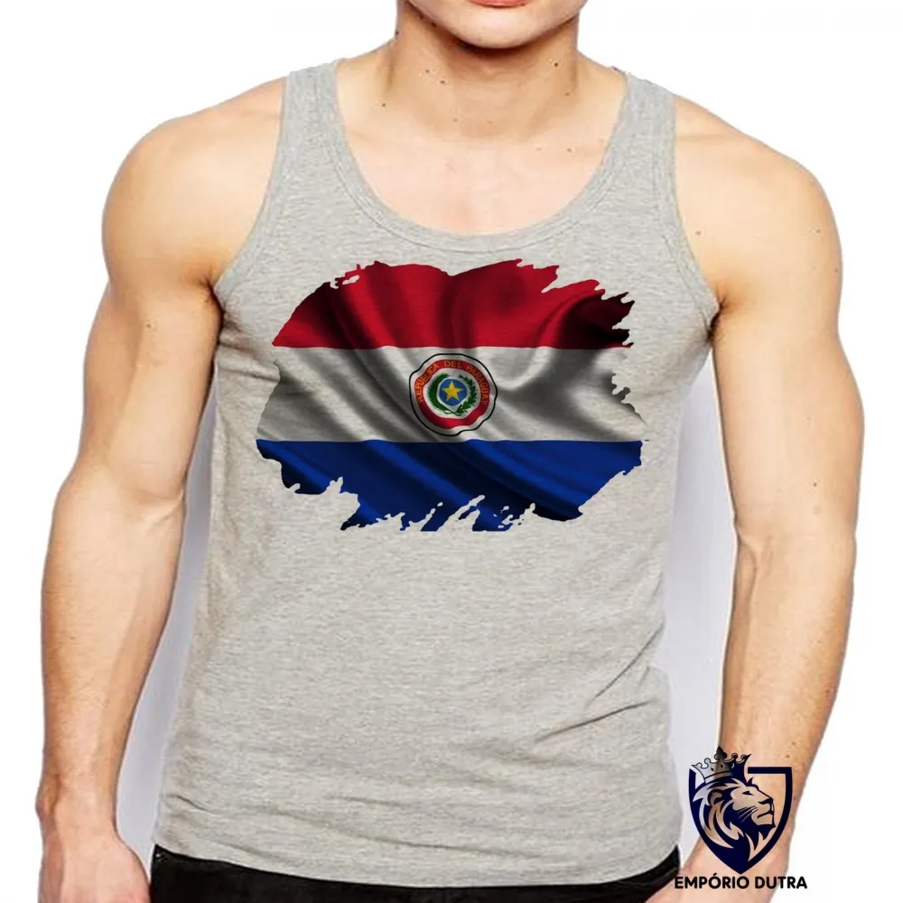 Camiseta Regata adulto ou infantil bandeira Paraguai america Imagem