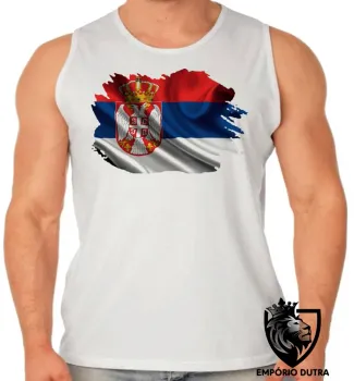 Camiseta Regata adulto ou infantil bandeira SÉRVIA País nos Balcãs - Foto 2