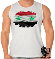 Camiseta Regata adulto ou infantil bandeira siria República Árabe - Foto 2
