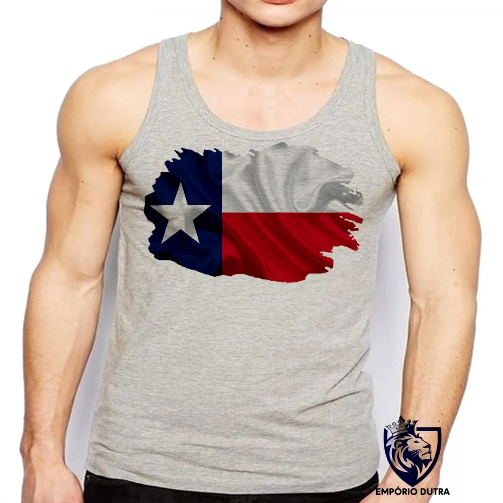 Camiseta Regata adulto ou infantil bandeira texas estados unidos