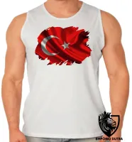 Camiseta Regata adulto ou infantil bandeira Turquia oriente medio - Foto 2