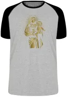 Camiseta Maria e Jesus dourados - Foto 3