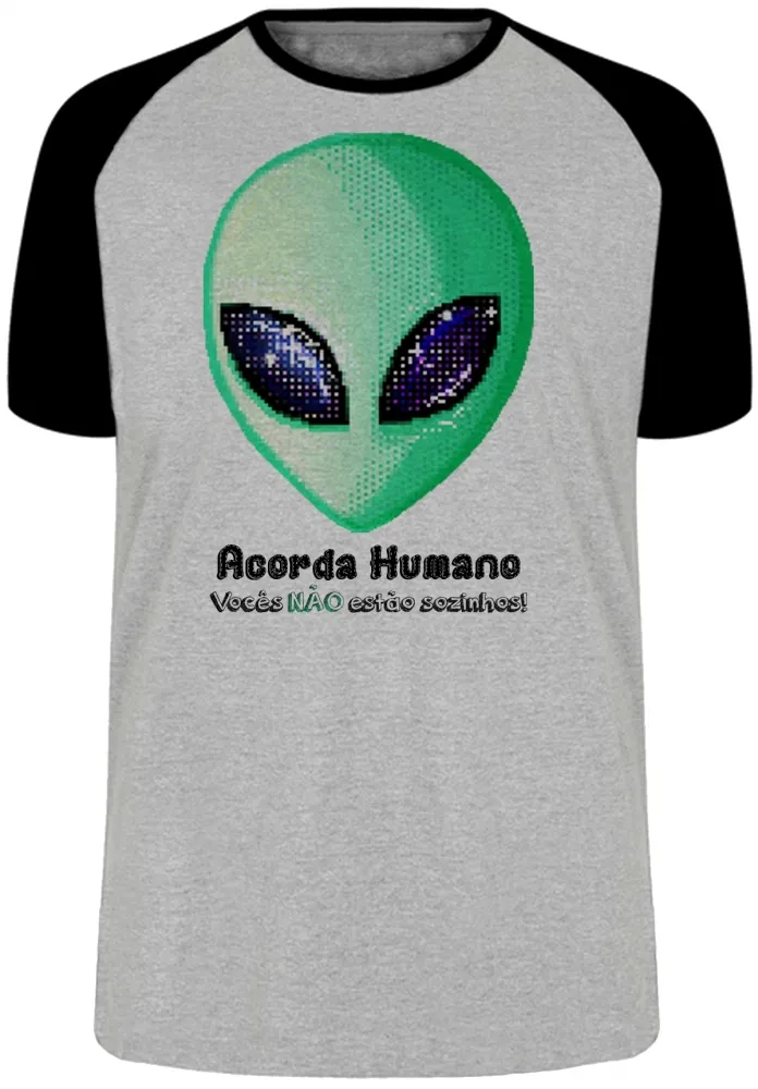 Camiseta adulto ou infantil Acorda Humano Et alien