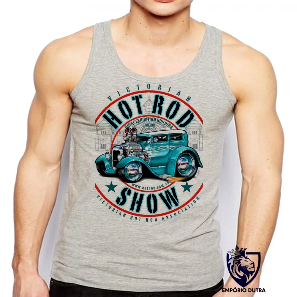 Camiseta Regata adulto ou infantil Carro antigo hot rod v8 muscle Imagem