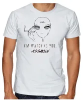 Camiseta adulto ou infantil Aliens watching you asshole cigarro - Foto 3