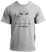 Camiseta adulto ou infantil Aliens watching you asshole cigarro - Foto 4