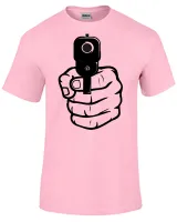 Camiseta adulto ou infantil Arma em punho pistola revólver - Foto 5