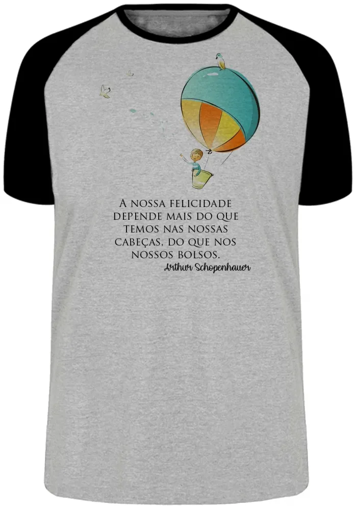 Camiseta adulto ou infantil balão menino frase Arthur Schopenhauer