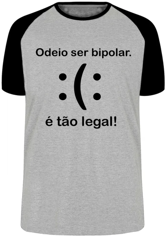 Camiseta adulto ou infantil Bipolar mau humor ranço