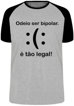 Camiseta adulto ou infantil Bipolar mau humor ranço