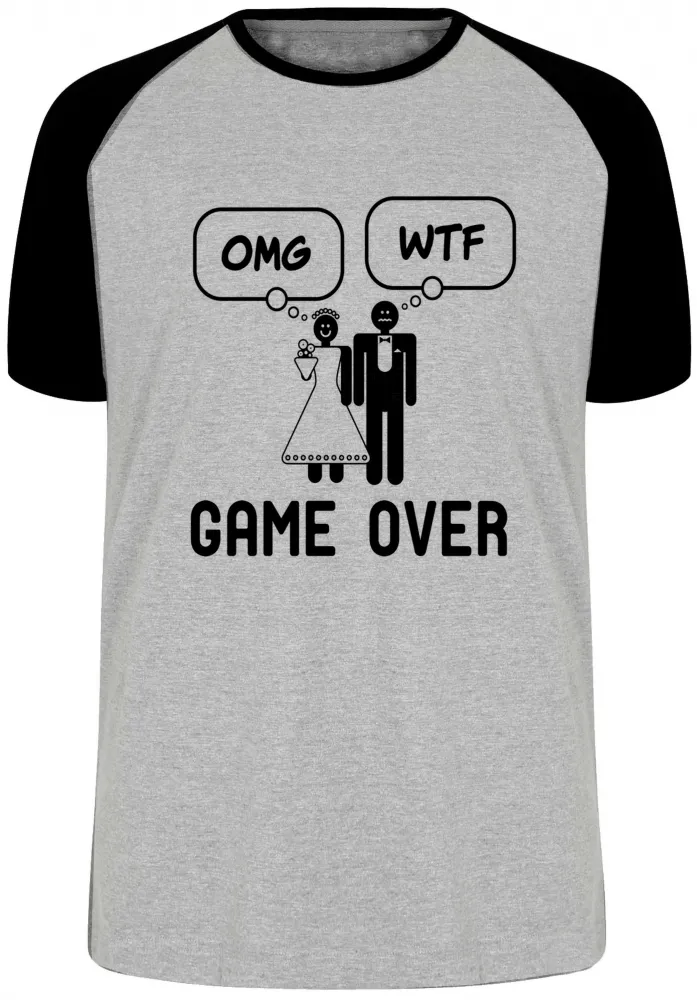 Camiseta adulto ou infantil Casamento game over engraçado