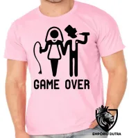 Camiseta adulto ou infantil casamento namorado game over noivado - Foto 2
