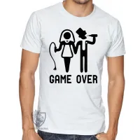 Camiseta adulto ou infantil casamento namorado game over noivado - Foto 3
