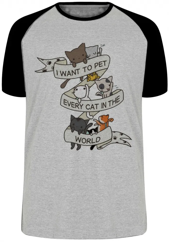 Camiseta adulto ou infantil Cat pet world gato gatinho felino