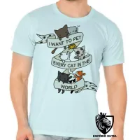 Camiseta adulto ou infantil Cat pet world gato gatinho felino - Foto 5