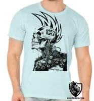 Camiseta adulto ou infantil Caveira guetto rules regras punk - Foto 5
