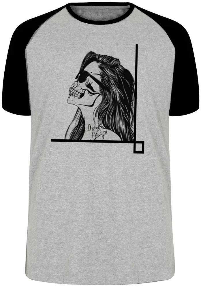 Camiseta adulto ou infantil caveira tapa olho mexicana Different is beautiful Imagem
