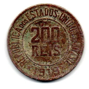 1919 - 200 Réis - Moeda Brasil - UTG