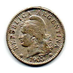 Argentina - 1903 - 5 Centavos - C/ Solda