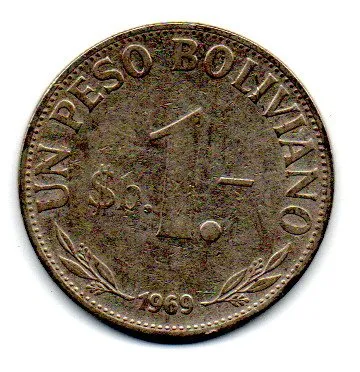 Bolívia - 1969 - 1 Peso Boliviano